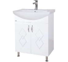 Тумба с раковиной белый глянец 66 см Bellezza Элеганс 4638610240019 + 4620008192475