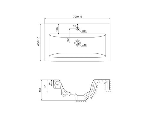 Купить Тумба с раковиной белый глянец 70 см IDDIS Custo New NCU70W0i95K в магазине сантехники Santeh-Crystal.ru