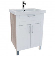 Тумба с раковиной белый глянец/дерево 60,5 см IDDIS Sena New NSE60W2i95K