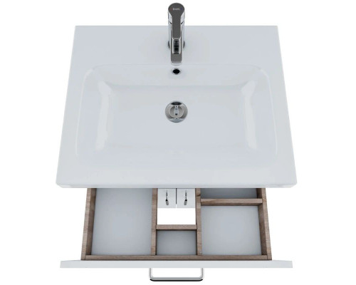 Приобрести Тумба с раковиной белый глянец/дерево 60,5 см IDDIS Sena New NSE60W2i95K в магазине сантехники Santeh-Crystal.ru