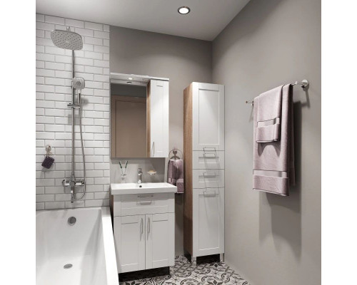 Приобрести Тумба с раковиной белый глянец/дерево 60,5 см IDDIS Sena New NSE60W2i95K в магазине сантехники Santeh-Crystal.ru