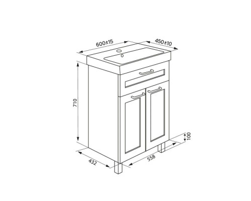 Приобрести Тумба с раковиной белый глянец/дерево 60,5 см IDDIS Sena New NSE60W2i95K в магазине сантехники Santeh-Crystal.ru