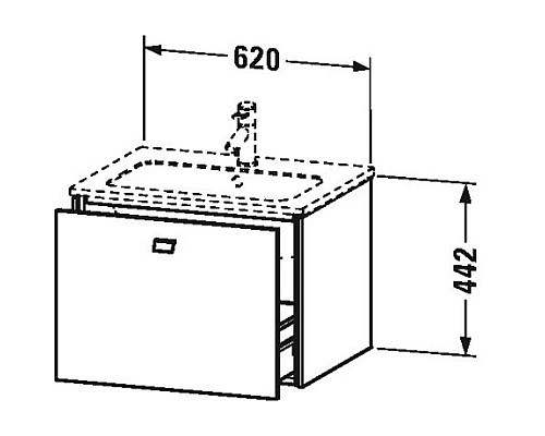 Приобрести Тумба черный дуб 62 см Duravit Brioso BR400101016 в магазине сантехники Santeh-Crystal.ru