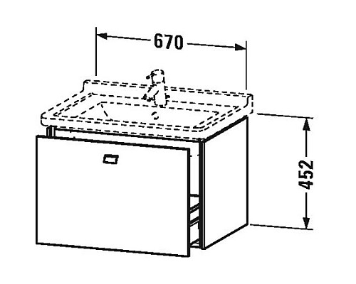 Купить Тумба орех 67 см Duravit Brioso  BR404101079 в магазине сантехники Santeh-Crystal.ru