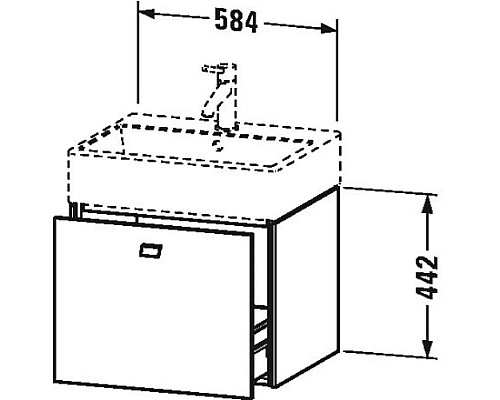 Заказать Тумба дуб 58,4 см Duravit Brioso BR405301030 в магазине сантехники Santeh-Crystal.ru