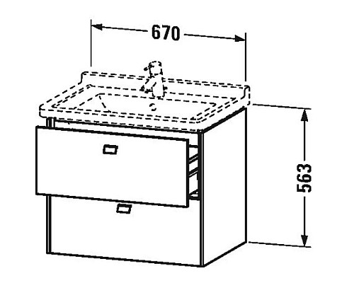 Купить Тумба серый дуб 67 см Duravit Brioso BR414101035 в магазине сантехники Santeh-Crystal.ru