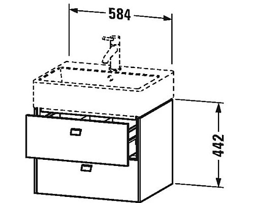 Заказать Тумба орех 58,4 см Duravit Brioso BR415301079 в магазине сантехники Santeh-Crystal.ru