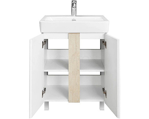 Купить Тумба дуб верона/белый глянец 56,7 см Акватон Кантри 1A257401AHB20 в магазине сантехники Santeh-Crystal.ru