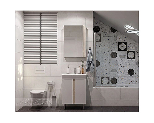 Купить Тумба дуб верона/белый глянец 56,7 см Акватон Кантри 1A257401AHB20 в магазине сантехники Santeh-Crystal.ru