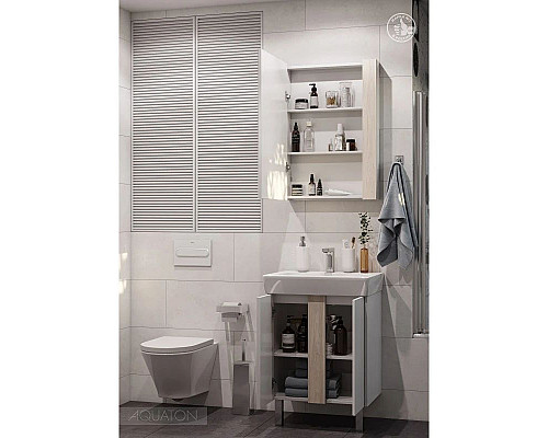 Купить Тумба дуб верона/белый глянец 56,7 см Акватон Кантри 1A257401AHB20 в магазине сантехники Santeh-Crystal.ru