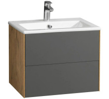 Тумба графит софт/дуб веллингтон 58,8 см Акватон Сохо 1A258001AJA00