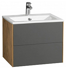 Тумба графит софт/дуб веллингтон 58,8 см Акватон Сохо 1A258001AJA00