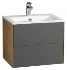 Тумба с раковиной графит софт/дуб веллингтон 60 см Акватон Сохо 1A2580K1AJA00