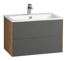 Тумба графит софт/дуб веллингтон 73,4 см Акватон Сохо 1A258101AJA00