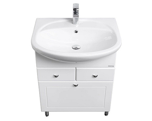 Заказать Тумба с раковиной белый глянец 66,5 см с бельевой корзиной Акватон Норма 1A0549K1NO010 в магазине сантехники Santeh-Crystal.ru