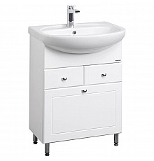 Тумба с раковиной белый глянец 66,5 см с бельевой корзиной Акватон Норма 1A0549K1NO010