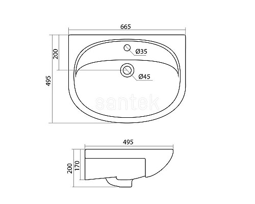 Заказать Тумба с раковиной белый глянец 66,5 см с бельевой корзиной Акватон Норма 1A0549K1NO010 в магазине сантехники Santeh-Crystal.ru