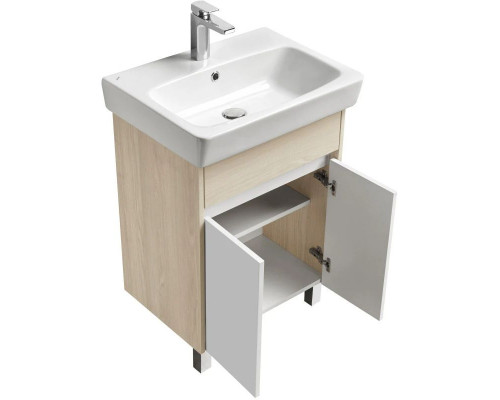 Приобрести Тумба белый глянец/ясень фабрик 54 см Акватон Верди 1A207701VDAV0 в магазине сантехники Santeh-Crystal.ru