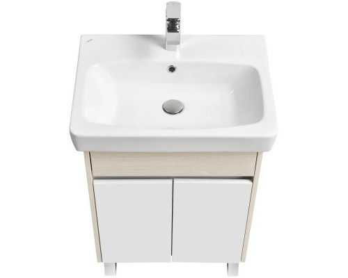 Приобрести Тумба белый глянец/ясень фабрик 54 см Акватон Верди 1A207701VDAV0 в магазине сантехники Santeh-Crystal.ru