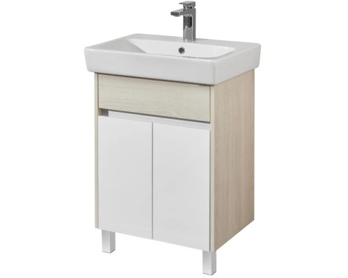 Приобрести Тумба белый глянец/ясень фабрик 54 см Акватон Верди 1A207701VDAV0 в магазине сантехники Santeh-Crystal.ru