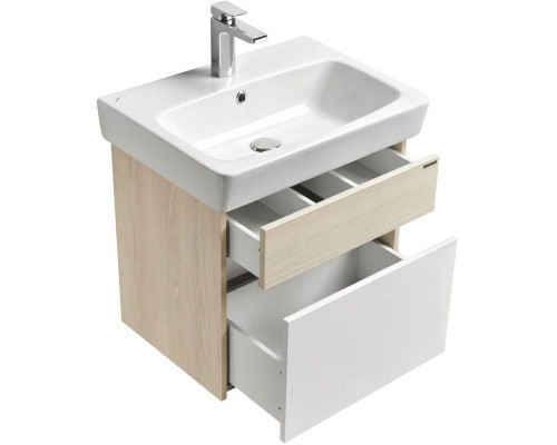 Приобрести Тумба белый глянец/ясень фабрик 54 см Акватон Верди 1A206701VDAV0 в магазине сантехники Santeh-Crystal.ru