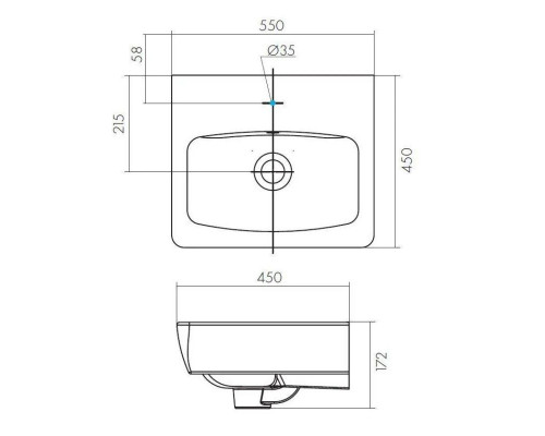 Заказать Тумба с раковиной белый глянец/серый кашемир 55 см Акватон Скай 1A2381K1SY010 в магазине сантехники Santeh-Crystal.ru
