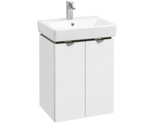 Заказать Тумба с раковиной белый глянец/серый кашемир 55 см Акватон Скай 1A2381K1SY010 в магазине сантехники Santeh-Crystal.ru