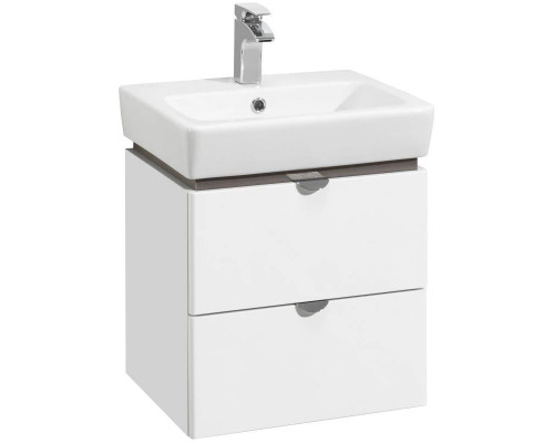 Приобрести Тумба белый глянец/серый кашемир 57,2 см Акватон Скай 1A238201SY010 в магазине сантехники Santeh-Crystal.ru