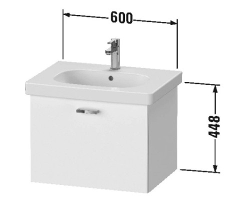 Заказать Тумба белый матовый 60 см Duravit XBase XB607001818 в магазине сантехники Santeh-Crystal.ru