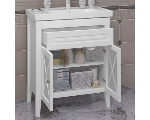 Заказать Комплект мебели белый матовый 80 см Opadiris Палермо в магазине сантехники Santeh-Crystal.ru