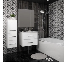 Комплект мебели белый глянец 70,5 см с зеркальным шкафом Opadiris Арабеска
