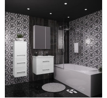 Комплект мебели белый глянец 61 см с зеркальным шкафом Opadiris Арабеска