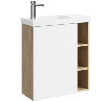 Тумба с раковиной дуб давос/белый матовый 60 см L Aqwella 5 Stars Alba