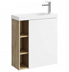 Тумба с раковиной дуб давос/белый матовый 60 см R Aqwella 5 Stars Alba