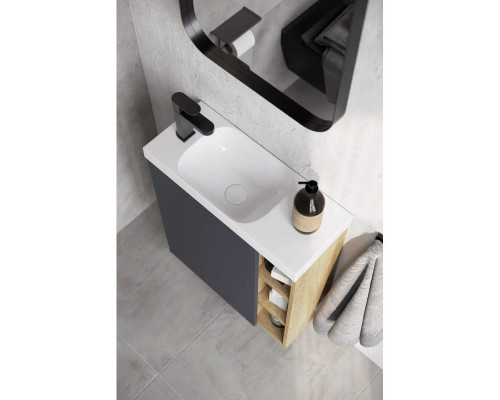 Приобрести Тумба с раковиной дуб давос/серый матовый 60 см L Aqwella 5 Stars Alba в магазине сантехники Santeh-Crystal.ru