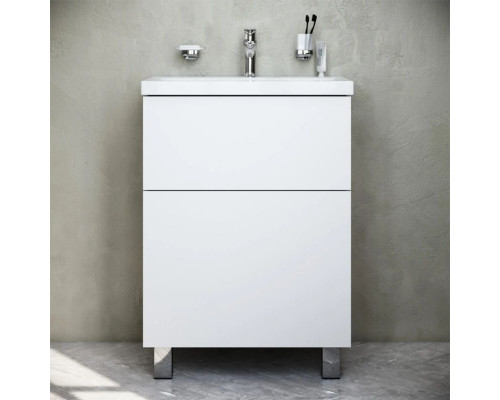 Приобрести Тумба с раковиной белый глянец 61 см Am.Pm Gem M90FSX06022WG32 + M90WCC0602WG в магазине сантехники Santeh-Crystal.ru