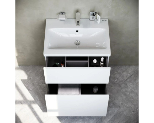 Приобрести Тумба с раковиной белый глянец 61 см Am.Pm Gem M90FSX06022WG32 + M90WCC0602WG в магазине сантехники Santeh-Crystal.ru