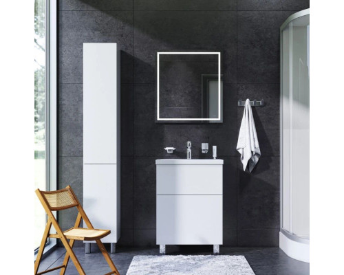 Приобрести Тумба с раковиной белый глянец 61 см Am.Pm Gem M90FSX06022WG32 + M90WCC0602WG в магазине сантехники Santeh-Crystal.ru