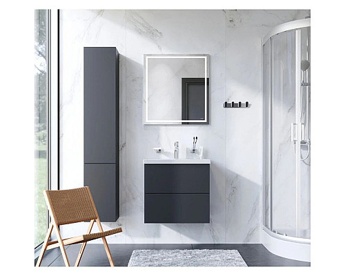 Купить Комплект мебели графит матовый 65 см Am.Pm Gem M90FHX06022GM + M90WCC0602WG + M91AMOX0651WG в магазине сантехники Santeh-Crystal.ru