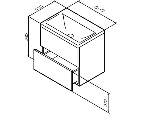 Купить Комплект мебели графит матовый 65 см Am.Pm Gem M90FHX06022GM + M90WCC0602WG + M91AMOX0651WG в магазине сантехники Santeh-Crystal.ru