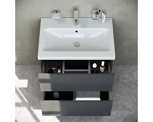 Купить Комплект мебели графит матовый 65 см Am.Pm Gem M90FHX06022GM + M90WCC0602WG + M91AMOX0651WG в магазине сантехники Santeh-Crystal.ru