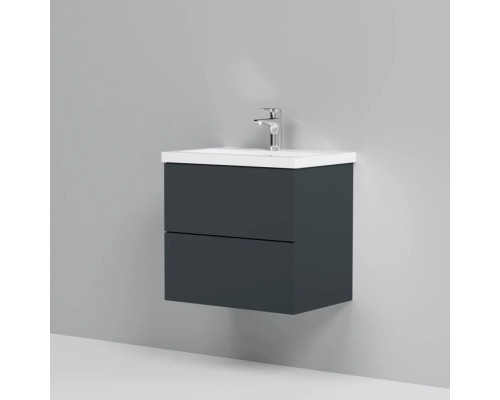 Купить Тумба с раковиной графит матовый 60 см Am.Pm Gem M90FHX06022GM + M90WCC0602WG в магазине сантехники Santeh-Crystal.ru
