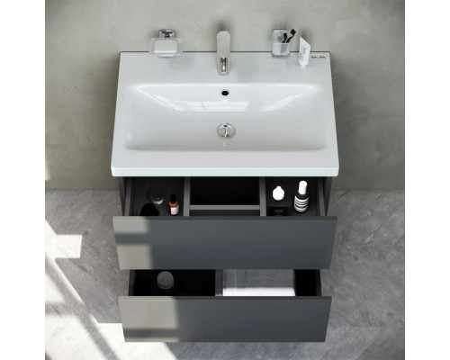 Купить Тумба с раковиной графит матовый 60 см Am.Pm Gem M90FHX06022GM + M90WCC0602WG в магазине сантехники Santeh-Crystal.ru