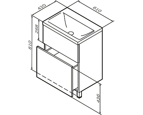 Заказать Комплект мебели графит матовый 65 см Am.Pm Gem M90FSX06022GM32 + M90WCC0602WG + M91AMOX0651WG в магазине сантехники Santeh-Crystal.ru