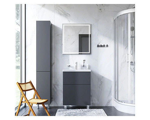 Заказать Комплект мебели графит матовый 65 см Am.Pm Gem M90FSX06022GM32 + M90WCC0602WG + M91AMOX0651WG в магазине сантехники Santeh-Crystal.ru