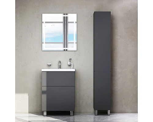 Заказать Комплект мебели графит матовый 65 см Am.Pm Gem M90FSX06022GM32 + M90WCC0602WG + M91AMOX0651WG в магазине сантехники Santeh-Crystal.ru