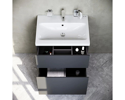 Приобрести Комплект мебели графит матовый 61 см Am.Pm Gem M90FSX06022GM32 + M90WCC0602WG + M91AMOX0551WG в магазине сантехники Santeh-Crystal.ru