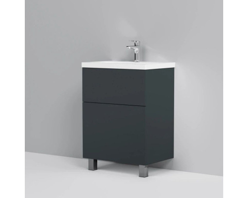 Заказать Тумба с раковиной графит матовый 61 см Am.Pm Gem M90FSX06022GM32 + M90WCC0602WG в магазине сантехники Santeh-Crystal.ru