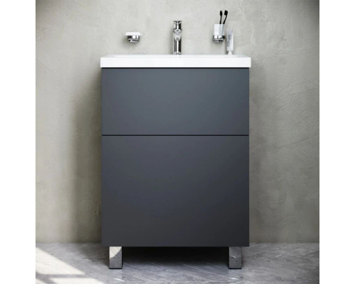 Заказать Тумба с раковиной графит матовый 61 см Am.Pm Gem M90FSX06022GM32 + M90WCC0602WG в магазине сантехники Santeh-Crystal.ru