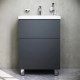 Заказать Тумба с раковиной графит матовый 61 см Am.Pm Gem M90FSX06022GM32 + M90WCC0602WG в магазине сантехники Santeh-Crystal.ru